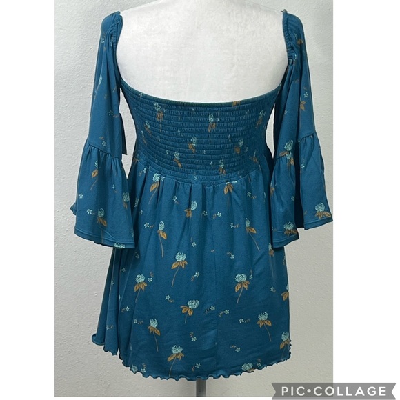 NWT Free People Small Lana Off the Shoulder Tunic in Mermaid Combo - Picture 4 of 12